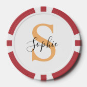 Elegante script aangepaste naam gepersonaliseerd c poker chips (Voorkant)
