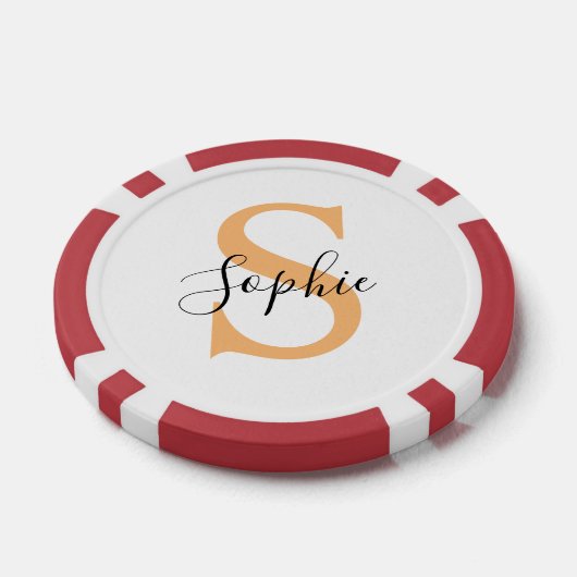 Elegante script aangepaste naam gepersonaliseerd c poker chips (Enkel)