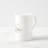 Elegante script aangepaste naam gepersonaliseerd c porselein kop (Voorkant rechts)