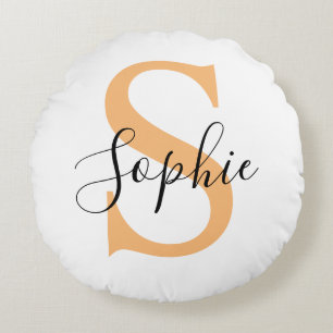 Elegante script aangepaste naam gepersonaliseerd c rond kussen