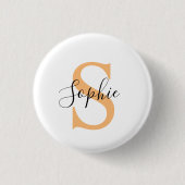 Elegante script aangepaste naam gepersonaliseerd c ronde button 3,2 cm (Voorkant)