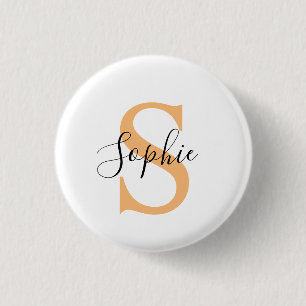 Elegante script aangepaste naam gepersonaliseerd c ronde button 3,2 cm
