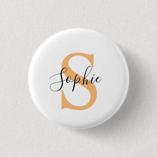 Elegante script aangepaste naam gepersonaliseerd c ronde button 3,2 cm (Voorkant)