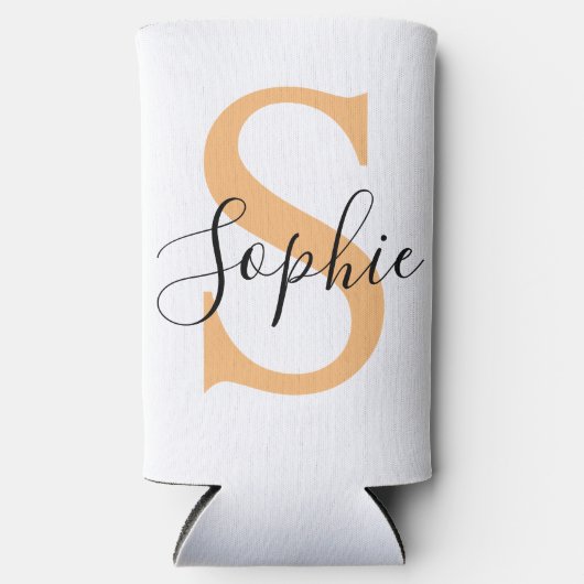 Elegante script aangepaste naam gepersonaliseerd c seltzer blikjeskoeler (Voorkant)