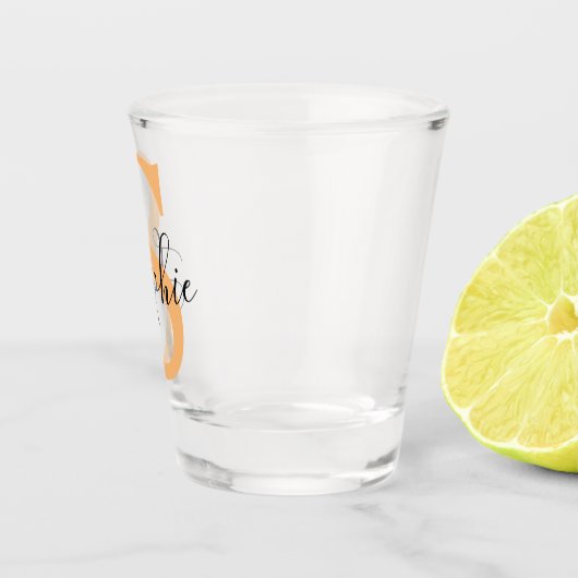 Elegante script aangepaste naam gepersonaliseerd c shot glas (Rechts)