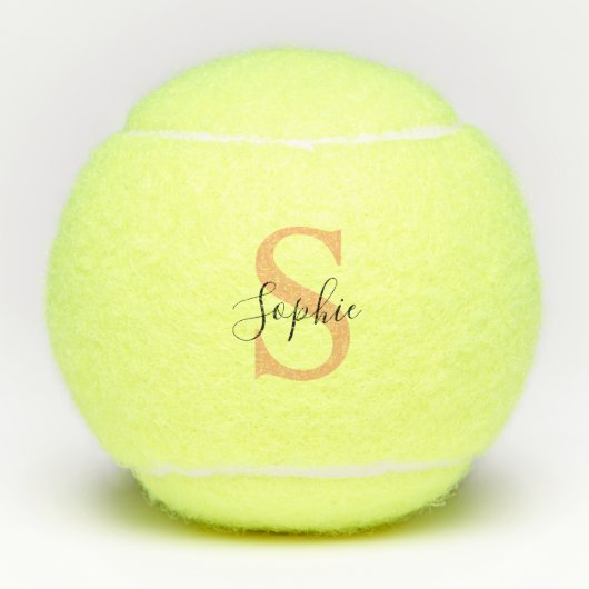 Elegante script aangepaste naam gepersonaliseerd c tennisballen (Voorkant)