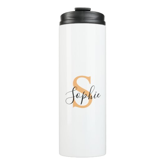 Elegante script aangepaste naam gepersonaliseerd c thermosbeker (Voorkant)