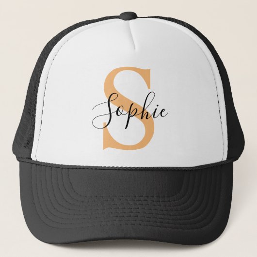 Elegante script aangepaste naam gepersonaliseerd c trucker pet (Voorkant)