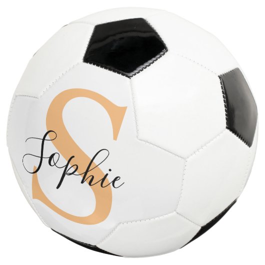 Elegante script aangepaste naam gepersonaliseerd c voetbal (Drie kwart)