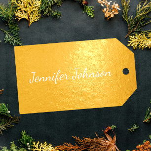 Elegante script aangepaste naam gepersonaliseerd cadeaulabels