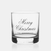 Elegante script aangepaste tekst Kerstcocktail Whisky Glas (Voorkant)