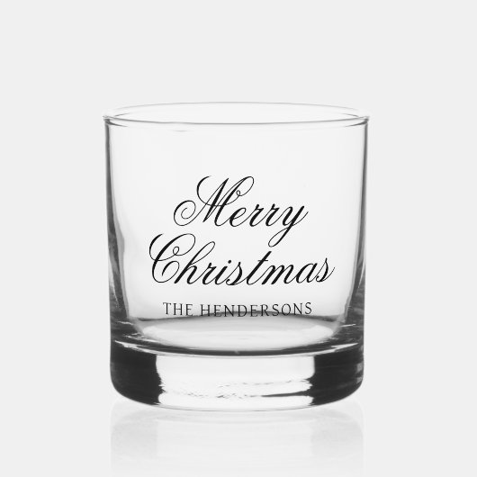 Elegante script aangepaste tekst Kerstcocktail Whisky Glas (Voorkant)