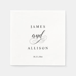 Elegante script aangepaste trouwmonogram servetten