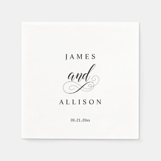 Elegante script aangepaste trouwmonogram servetten (Voorkant)