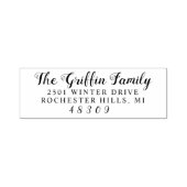 Elegante script achternaam retouradres zelfinktende stempel (Design)