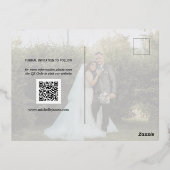 Elegante Script Afbeelding Huwelijk Save The Date Folie Uitnodiging Briefkaart (Achterkant)