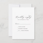 Elegante script afdrukbare of gedrukte RSVP kaart (Voorkant)