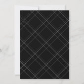 Elegante script afgestudeerd zwart verticaal afstu aankondiging (Achterkant)