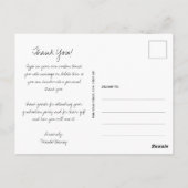Elegante Script Afstudeer Bedankkaart Briefkaart (Achterkant)
