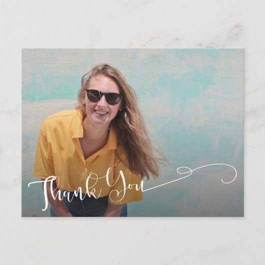 Elegante script afstudeer dankjewell kaart (Voorkant)