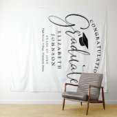 Elegante script afstudeerfeest foto achtergrond wandkleed (In Situ (horizontaal))