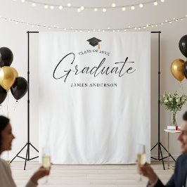 Elegante script afstudeerfeest foto achtergrond wandkleed