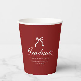 Elegante Script Afstudeerfeest Rode Coquette Strik Papieren Bekers