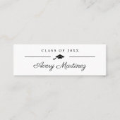 Elegante Script Afstudeerhoed Naamkaart Contactkaartje (Voorkant)