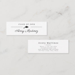 Elegante Script Afstudeerhoed Naamkaart Contactkaartje