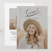 Elegante Script Afstudeerrondschrijfcart Kaart (Voorkant / Achterkant)