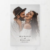 Elegante Script All-in-One QR-codes bruiloft Drieluik Uitnodiging (Cover)