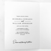 Elegante Script All-in-One QR-codes bruiloft Drieluik Uitnodiging (Binnenzijde eerst)