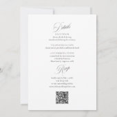 Elegante Script Alles in Eén QR Code Trouwkaart Kaart (Achterkant)