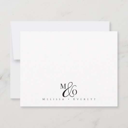 Elegante Script Ampersand Monogram Namen van het P Notitiekaartje (Voorkant)