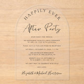 Elegante Script Arch bruiloft receptie Acryl Uitnodigingen (Voorkant)