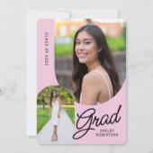 Elegante Script Arch Foto's Afstudeerfeest Kaart (Voorkant)