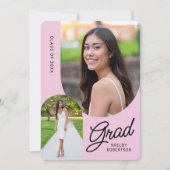 Elegante Script Arch Foto's Afstudeerfeest Kaart (Voorkant)