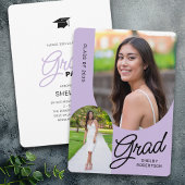 Elegante Script Arch Foto's Afstudeerfeest Kaart