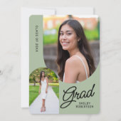 Elegante Script Arch Foto's Afstudeerfeest Kaart (Voorkant)