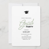 Elegante Script Arch Foto's Afstudeerfeest Kaart (Achterkant)