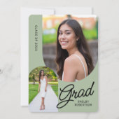 Elegante Script Arch Foto's Afstudeerfeest Kaart (Voorkant)
