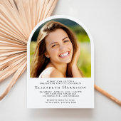 Elegante Script Arch Photo Graduation Party Kaart