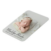 Elegante Script Baby Meisje Foto Geboorte Magneet (Linkerzijde)