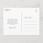 Elegante script baby shower bedankje briefkaart (Achterkant)
