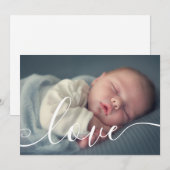 Elegante Script Babyfoto Moderne Geboorte Aankondiging (Voorkant / Achterkant)