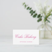 Elegante Script Bakkerij Visitekaartje I Roze (Staand voorkant)