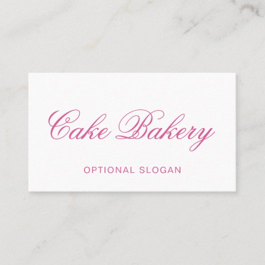 Elegante Script Bakkerij Visitekaartje I Roze (Voorkant)