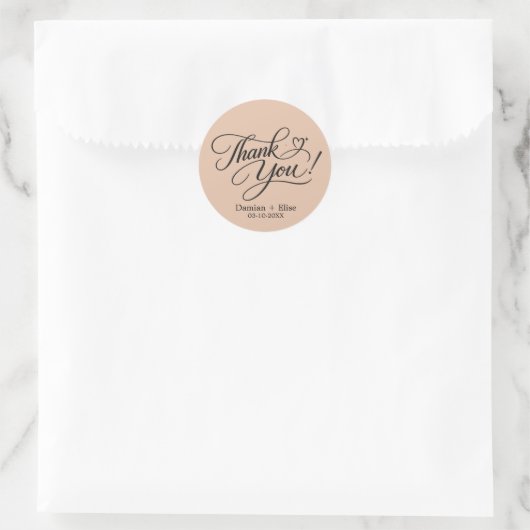 Elegante Script Bedank Sticker (Tas)
