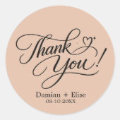 Elegante Script Bedank Sticker (Voorkant)