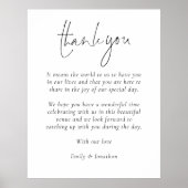 Elegante script bedankbericht aan huwelijksgasten poster (Voorkant)